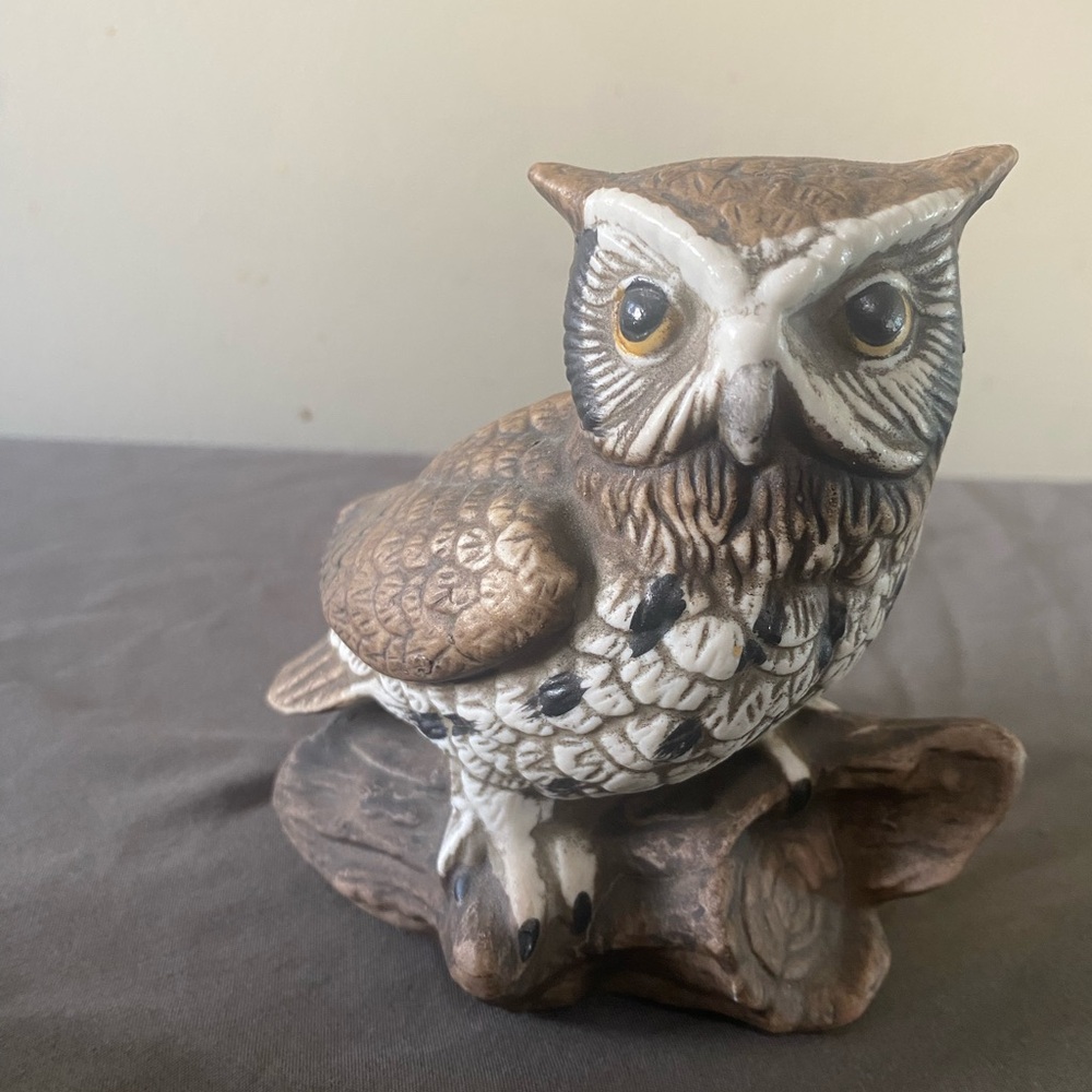 Vintage Homco Porcelain Owl Figurine #1114 - Great Condition